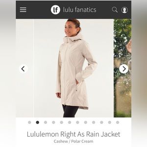 Lululemon Right as Rain jacket sz6